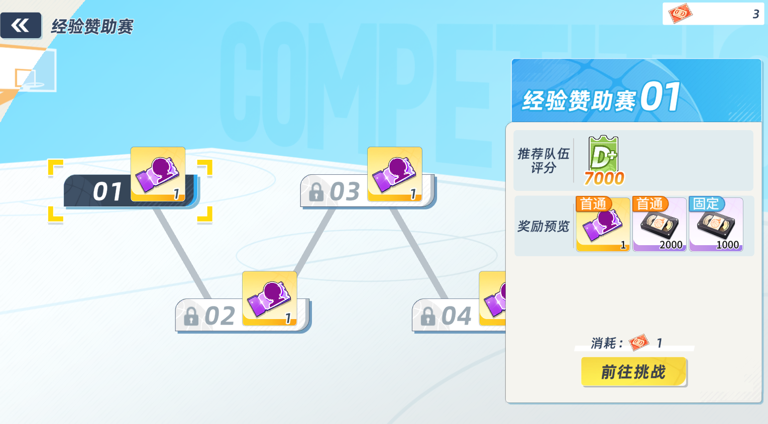 篮球少女飞跃巅峰赞助赛奖励说明