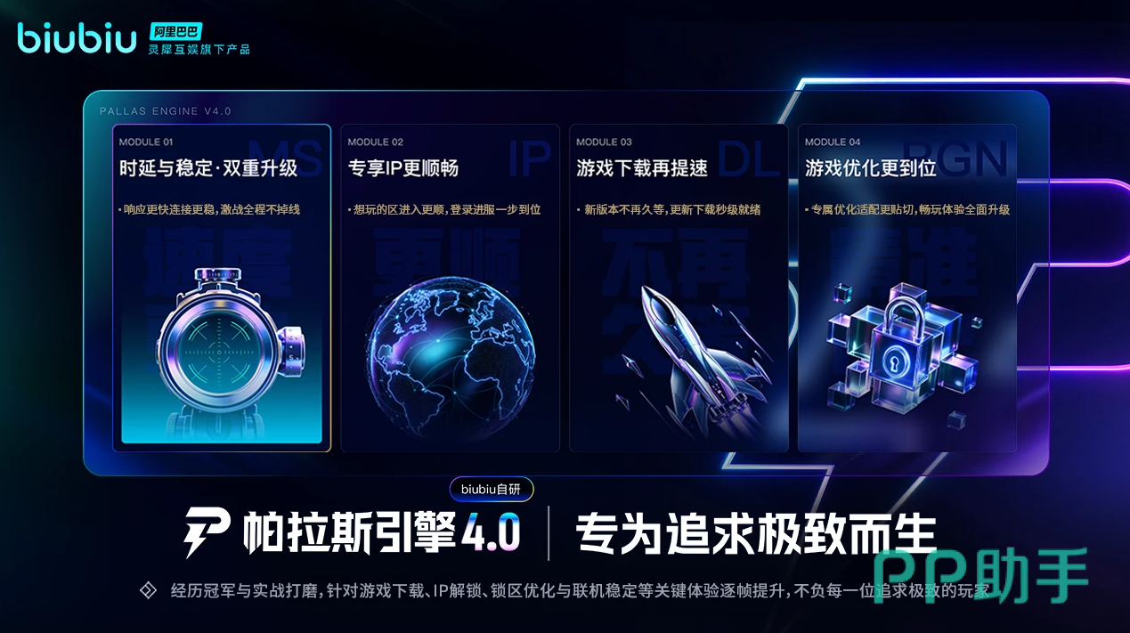 biubiu加速器 帕拉斯引擎4.0 pc游戏加速器 延迟测试 游戏加速器测评