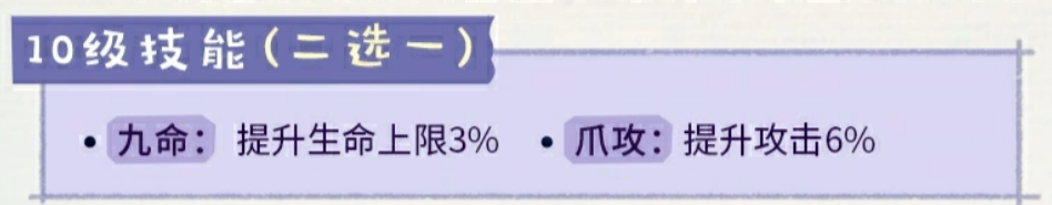 东山喵10级技能九命与爪攻选择