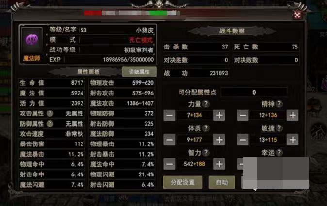 神泣纷争手游魔法师属性加点参考图