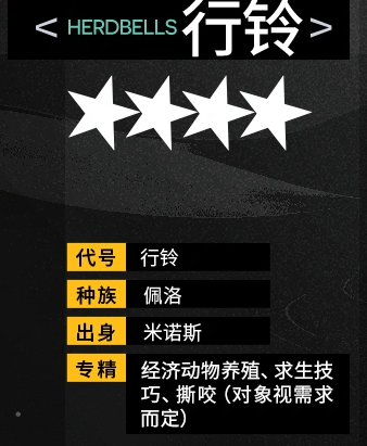 行铃四星干员资料图