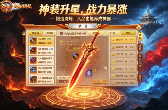 跑跑西游记福利领取与主线成长示意图