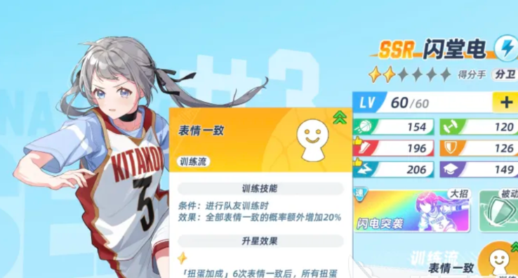 篮球少女飞跃巅峰训练流表情加成机制说明图