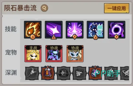 地城狩猎法师陨石暴击流技能搭配图