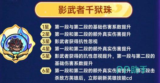 千狱珠专属天赋星级效果说明图